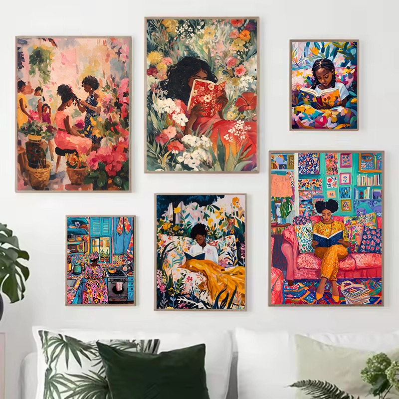 Abstract Vivid African Girl Cu - Home Cooking Reading recensione e prezzo