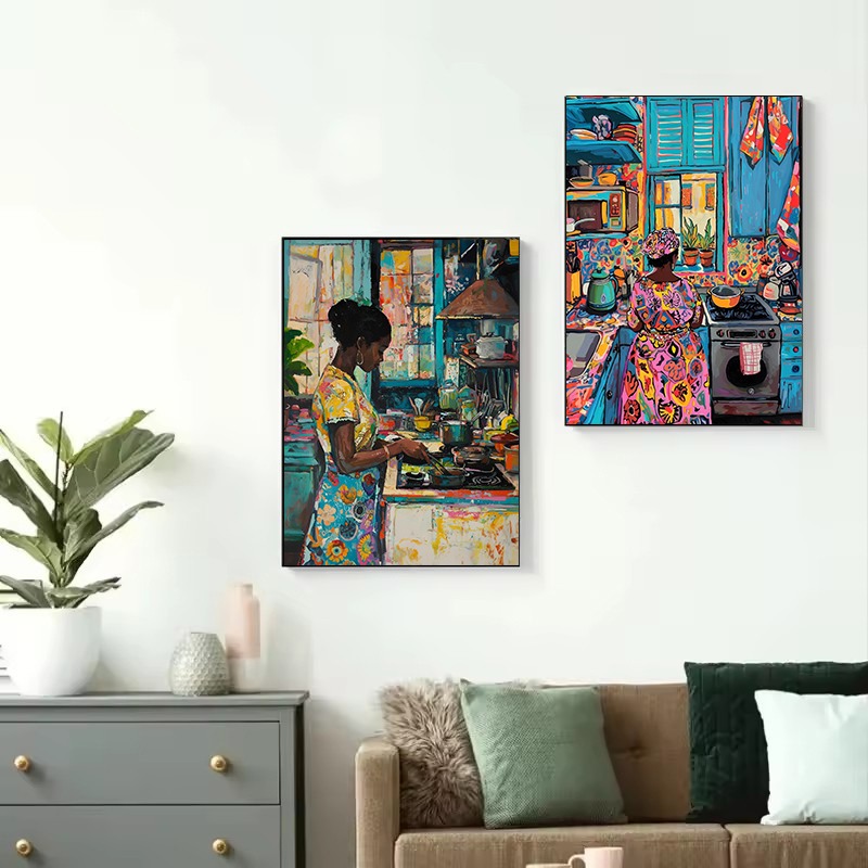 Abstract Vivid African Girl Cu - Home Cooking Reading recensione e prezzo